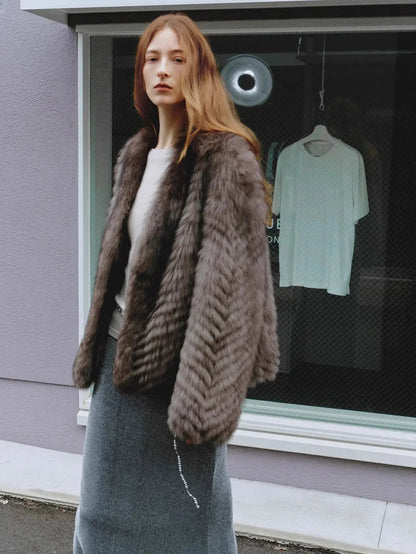 "Polar Night Star" imported sagafurs fox fur coat whole fox fur coat-3