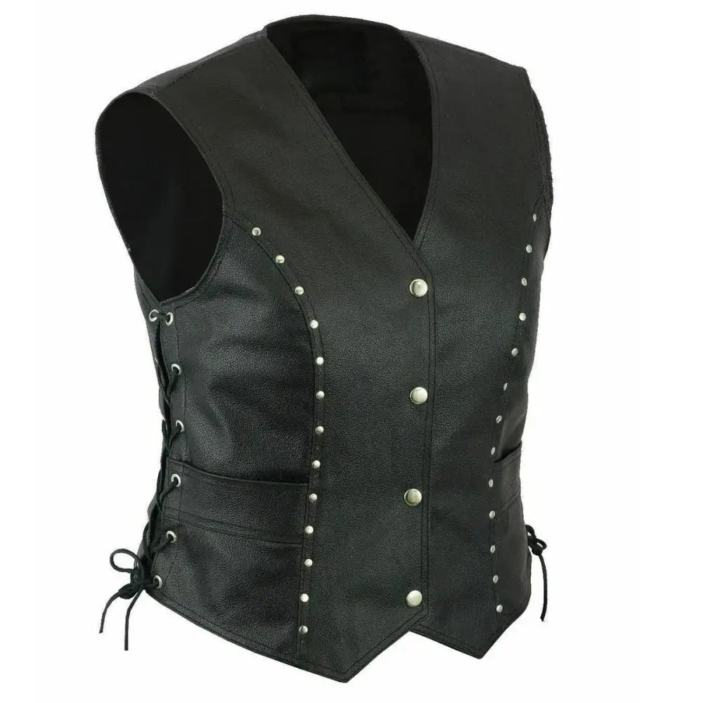 Women’s Punk Motorcycle Leather Vest