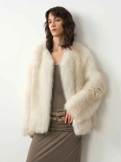 Romantic Nordic Imported colorful fox fur coat