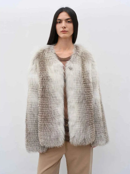 Romantic Nordic Imported colorful fox fur coat