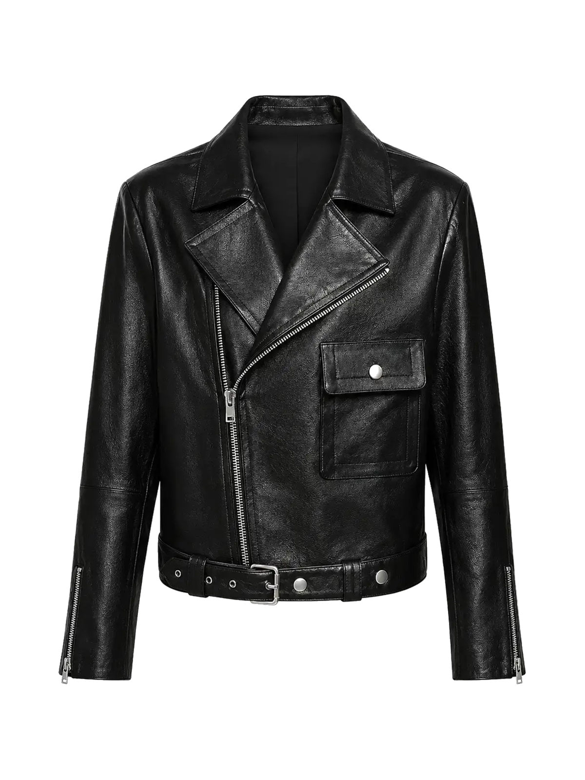 Firelady Fur Women’s Cropped Lambskin Leather Moto Jacket – Soft, Lightweight Fit