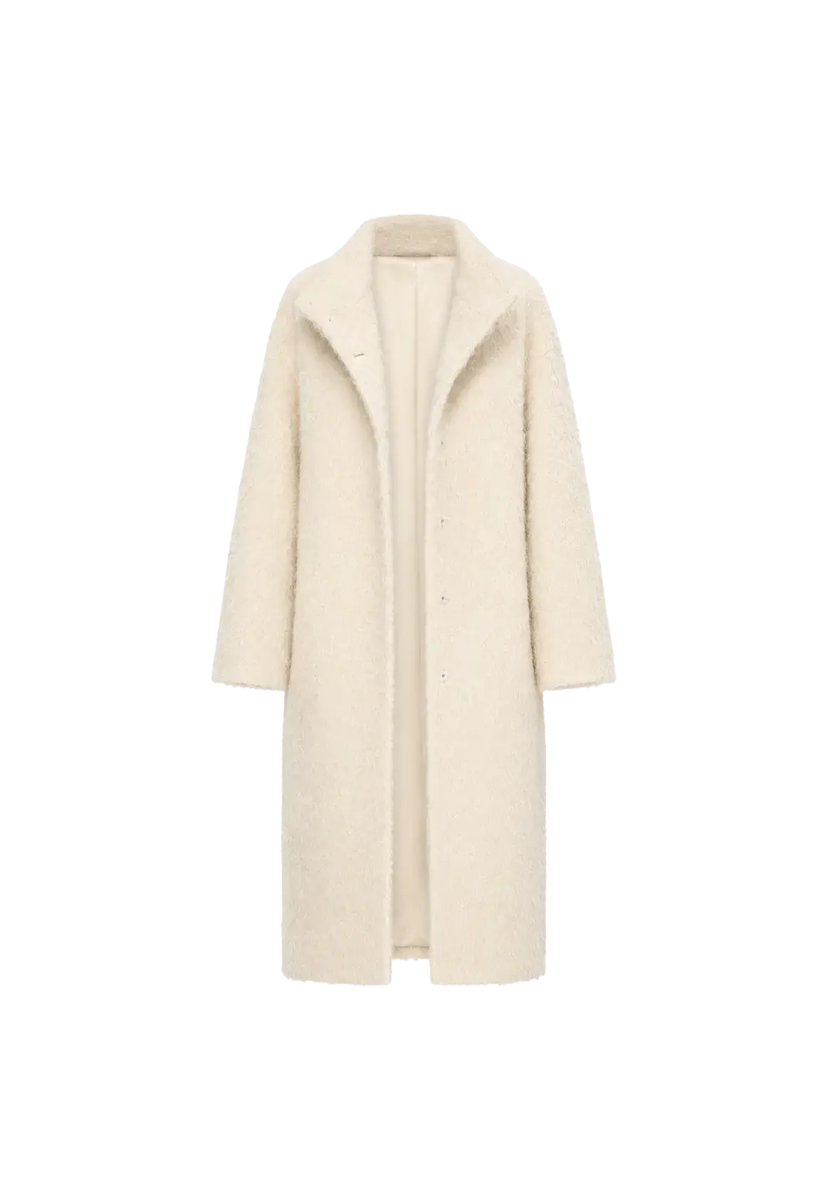 "Song of Snowland"Women's mohair wool stand collar coat autumn and winter loose woolen coat-0