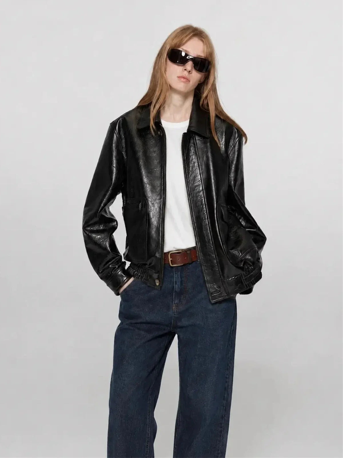 Firelady Fur Women's Vintage Brown Aviator Style Leather Jacket“South City Old Lane”