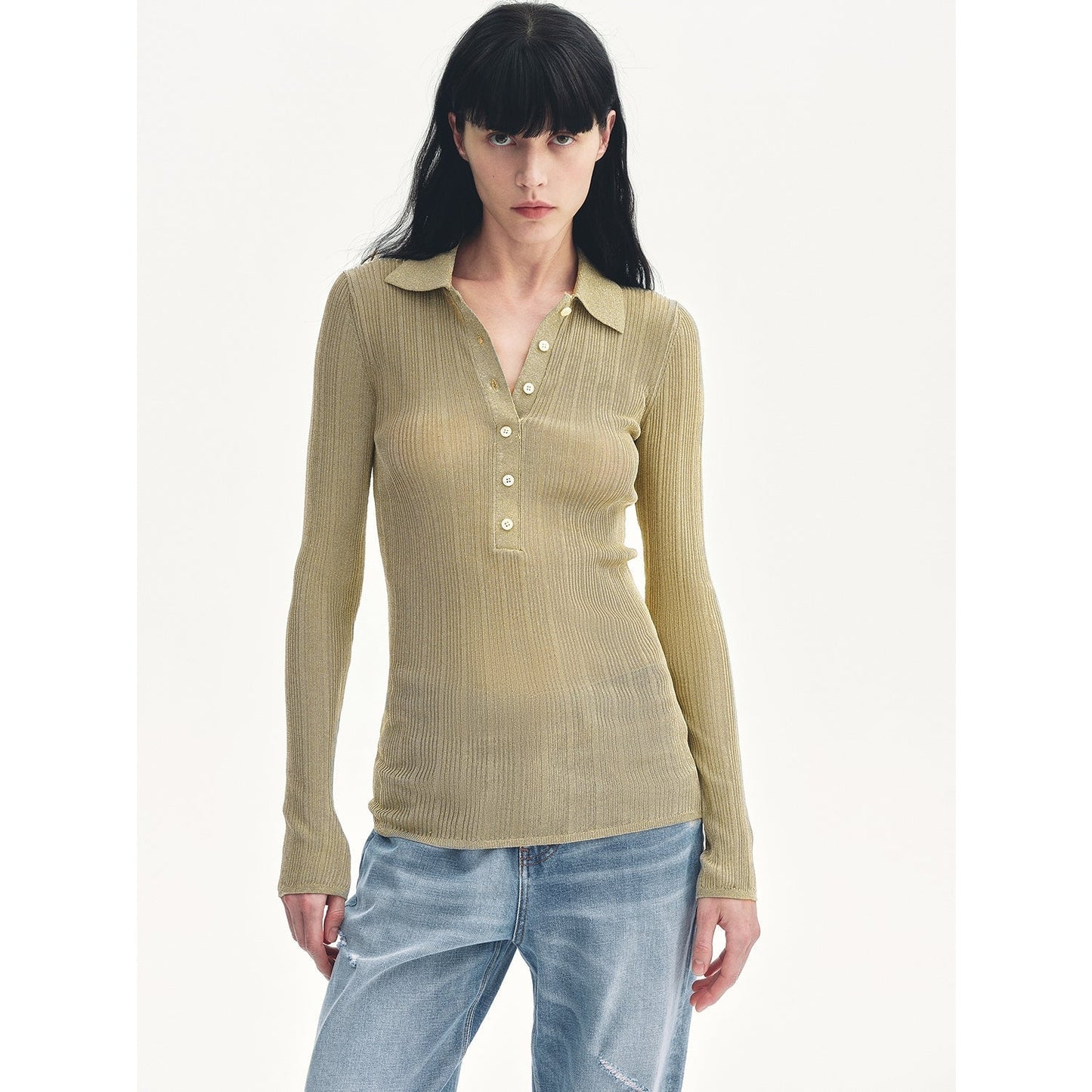 "Spring Inspiration" Retro Slim Fit POLO Neck Sweater