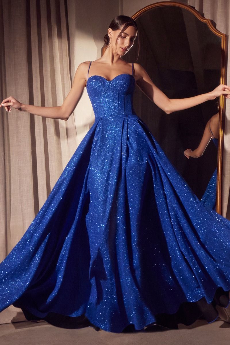 A-Line Dress With Glitter Fabric-2