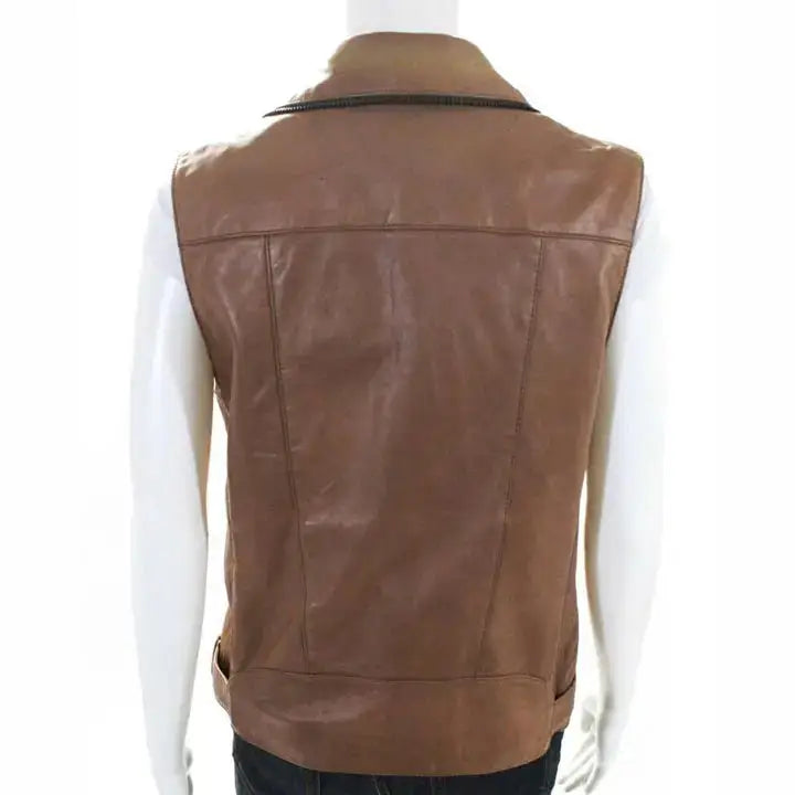 Women’s Belted Leather Motorcycle Vest