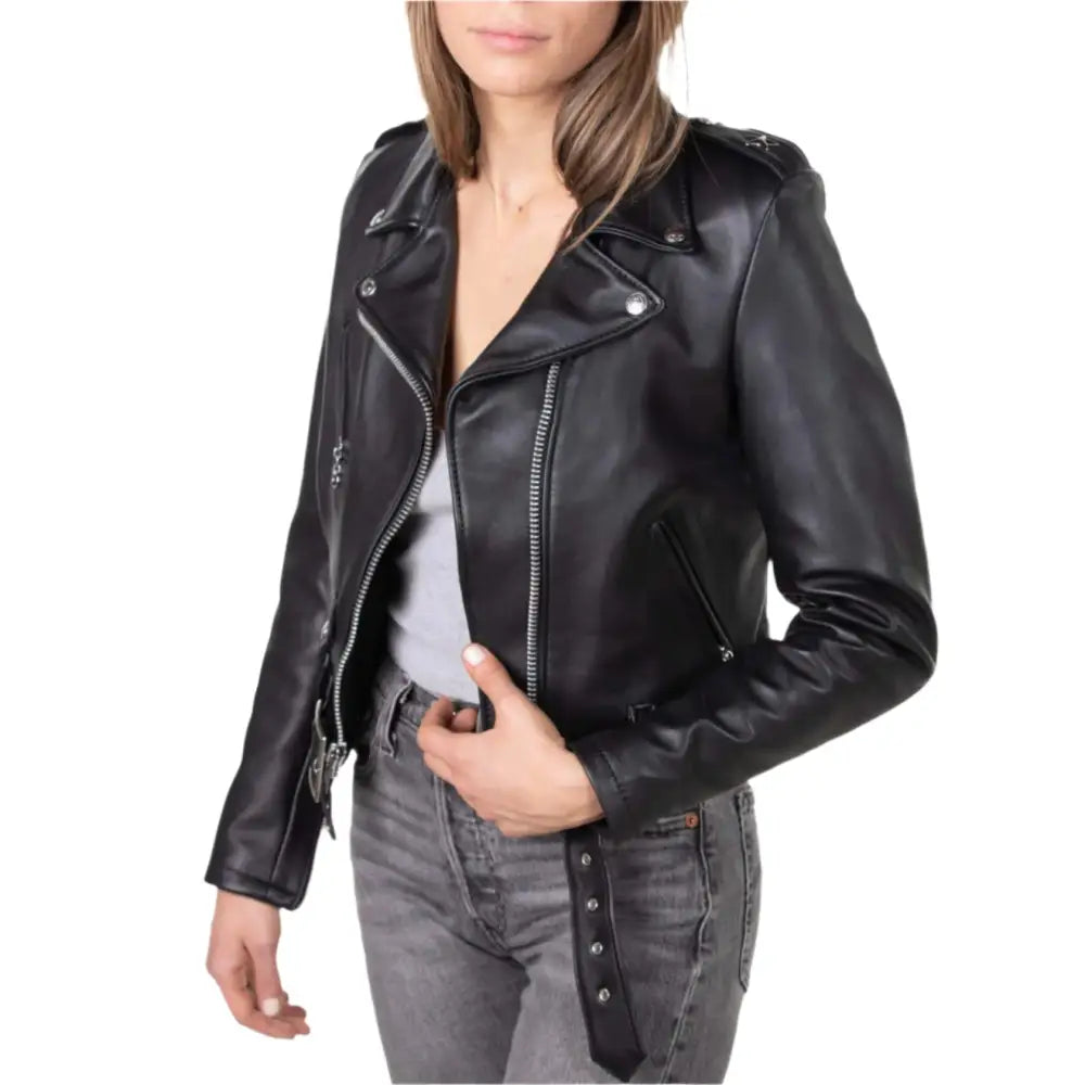 Women’s Black Motorcycle Jacket Leather