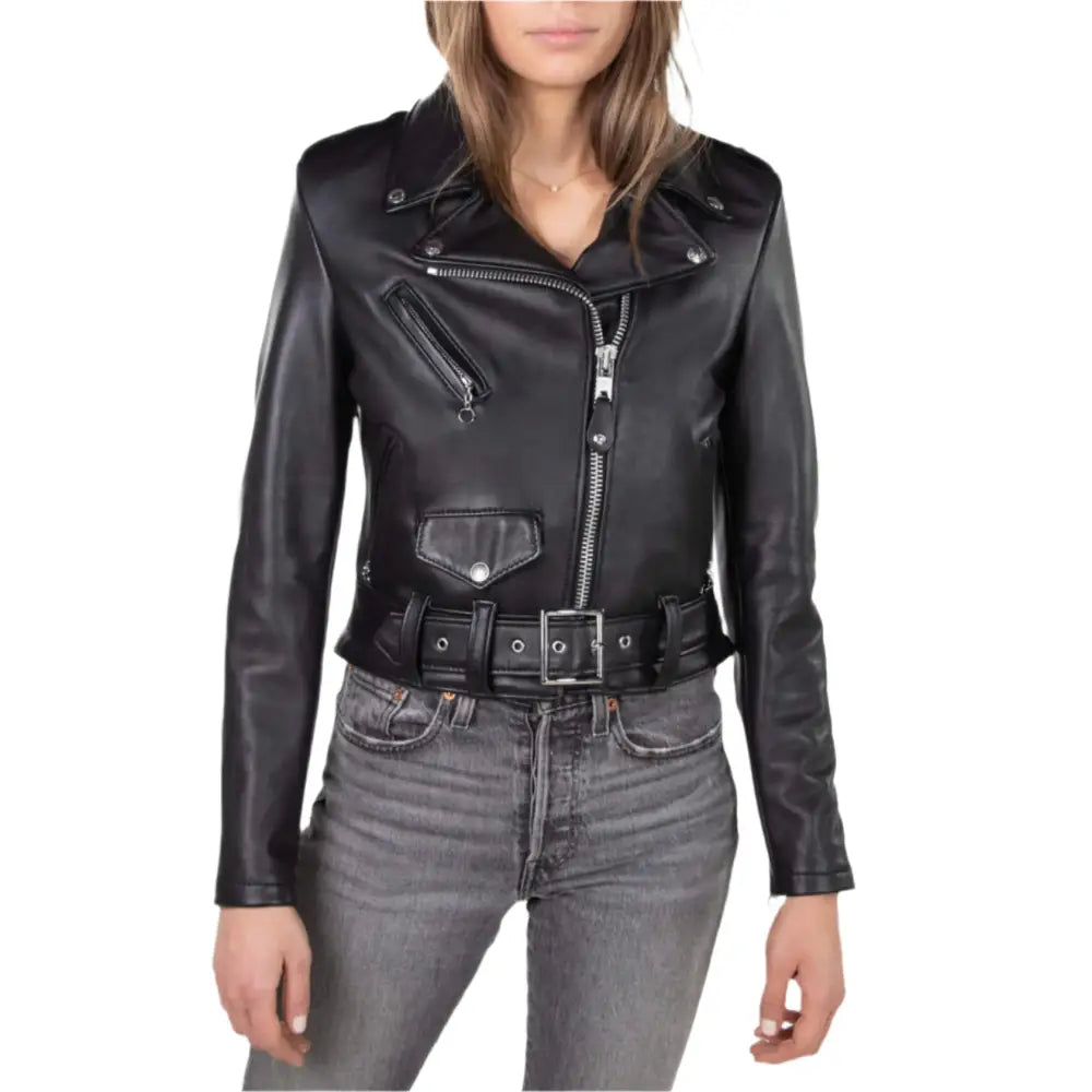 Women’s Black Motorcycle Jacket Leather