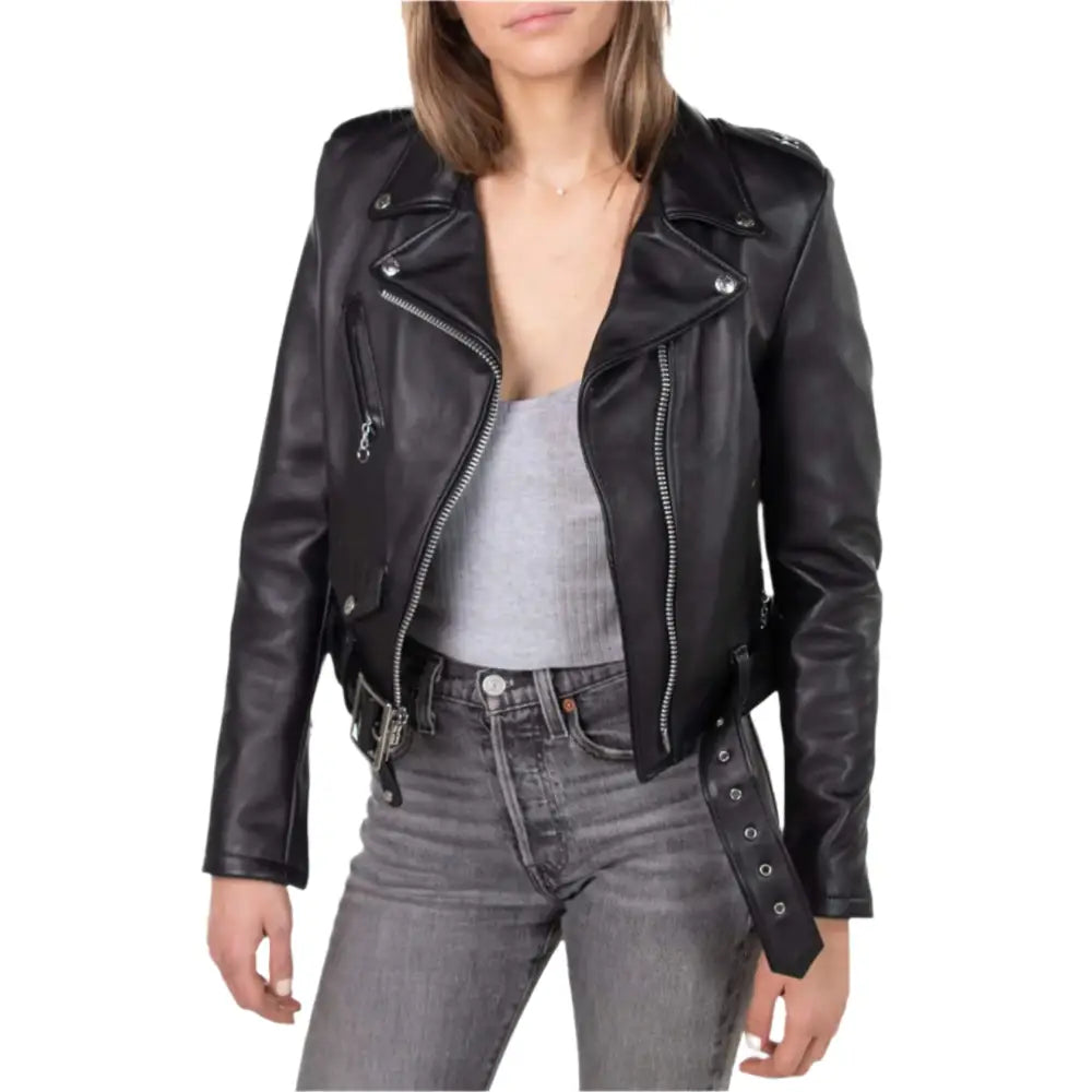 Women’s Black Motorcycle Jacket Leather