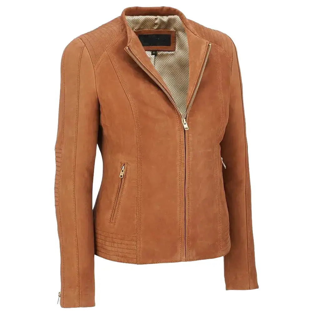 Women’s Leather Suede Motorcycle Jacket