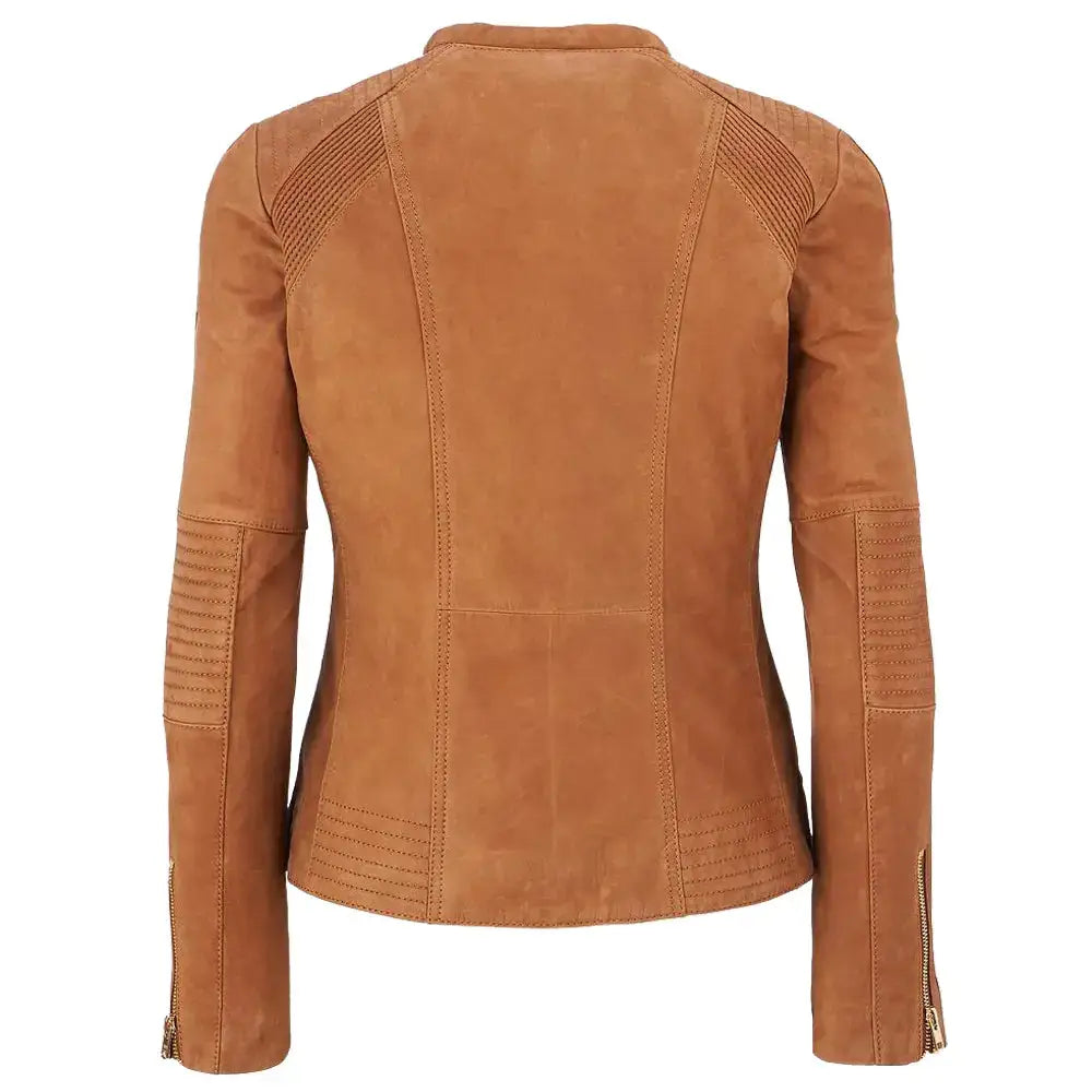 Women’s Leather Suede Motorcycle Jacket